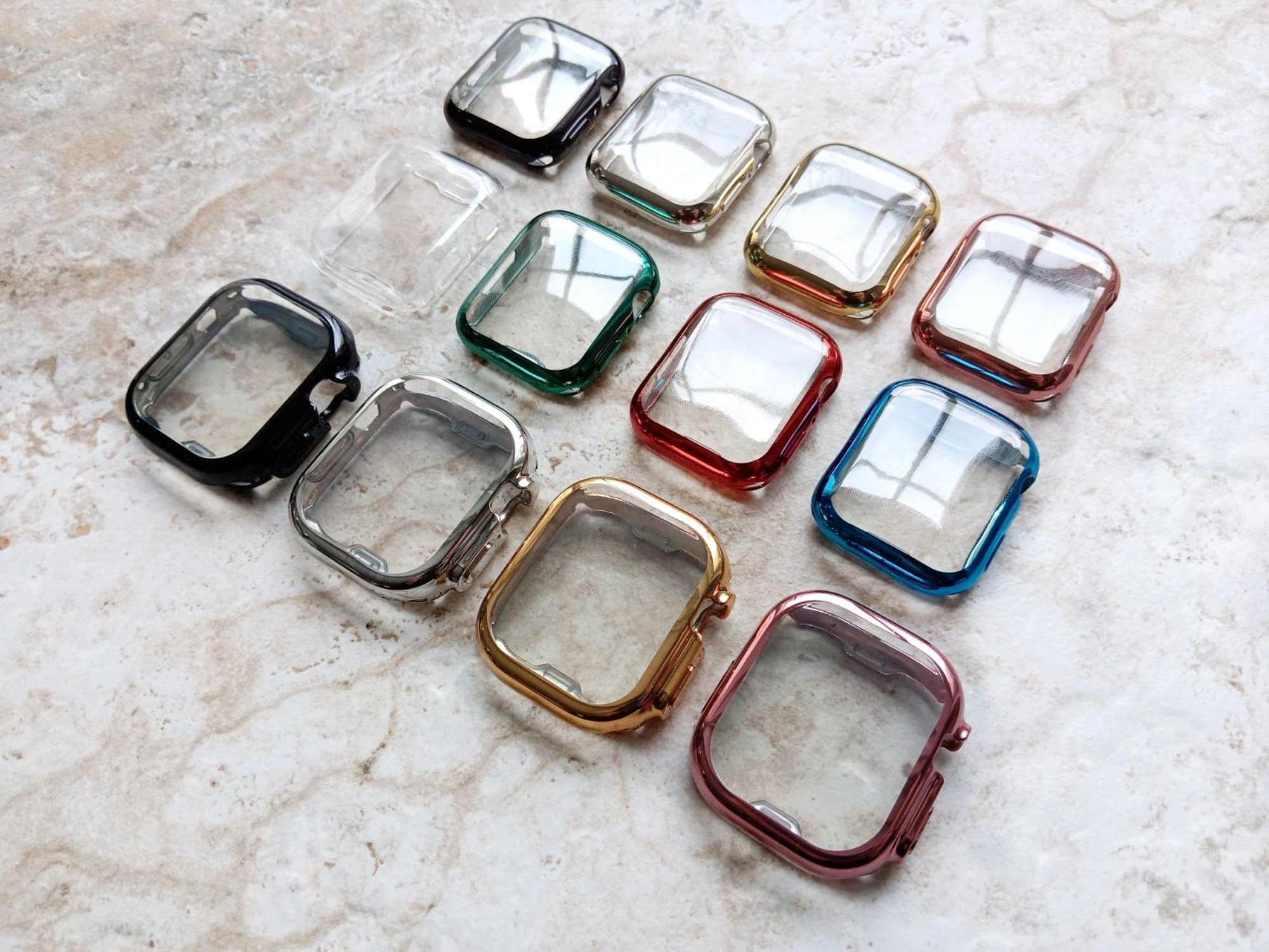 Apple Watch Case Cover for Ultra 2 49mm 45mm 44 41mm 40mm Case 9 8 7 SE 6 5 4 3 2 1 Series Soft Bezel Bumper with Built in Screen Protector